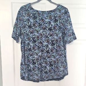 J. Jill Blue and Blue Floral Blouse